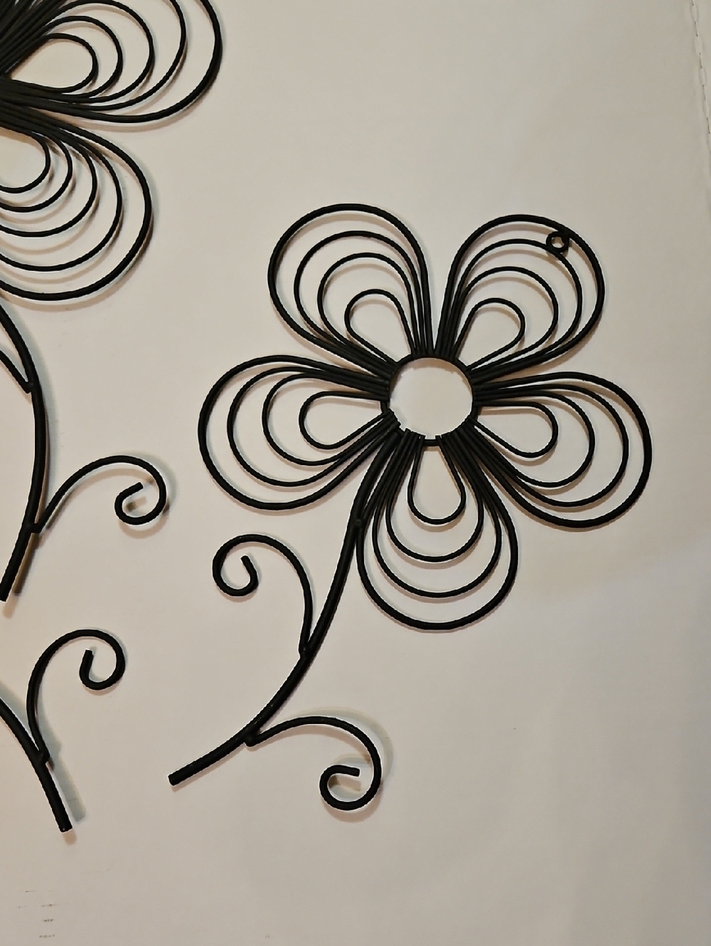 3 Piece Black Floral Metal Wall Decor - Decorative Flower Wall Art - Picture 2 of 8